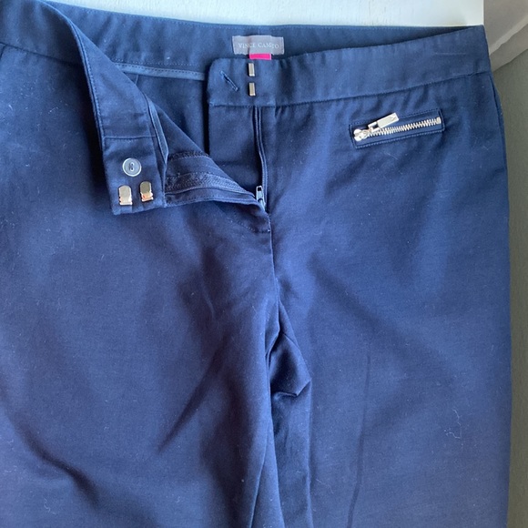 VINCE CAMUTO Ankle Pants Casual Mid Rise Navy Blue Slim Size 4 Cotton Blend EC - Picture 5 of 12